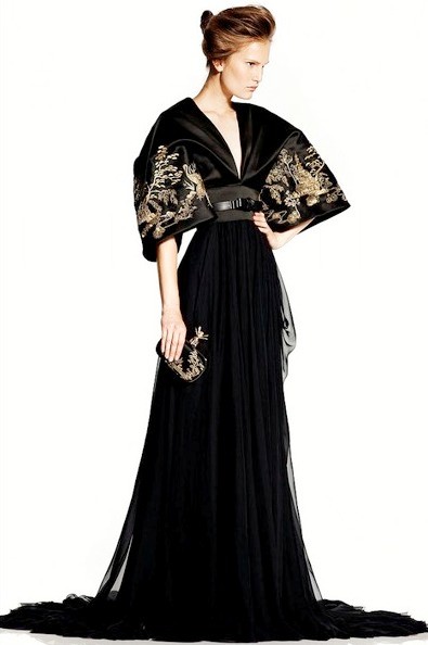 Alexander McQueen Silk Kimono Gown IT 40 4 6 NWT Embroidered Beaded ...