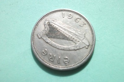 1963 eire ireland 1 one shilling coin