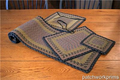 PRIM FOLK ART 8” BRAIDED CANDLE MAT//TRIVET C-42