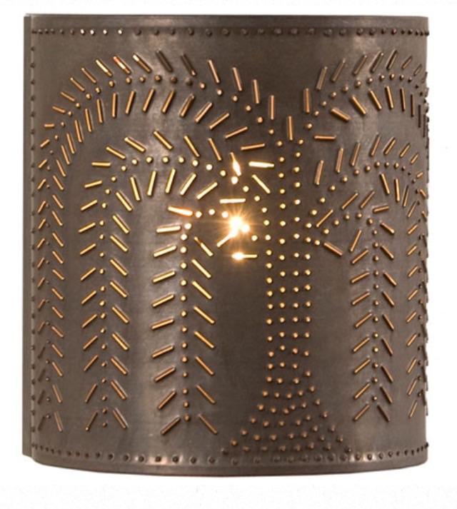 Punched Tin Electric Willow Wall Sconce in Country or ... on Primitive Electric Wall Sconces id=61358