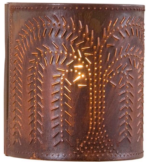 Punched Tin Electric Willow Wall Sconce in Country or ... on Primitive Electric Wall Sconces id=66451