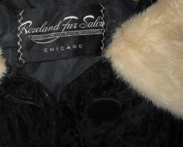 Roseland Fur Salon Chicago Antique Vtg Fur Coat Black ...