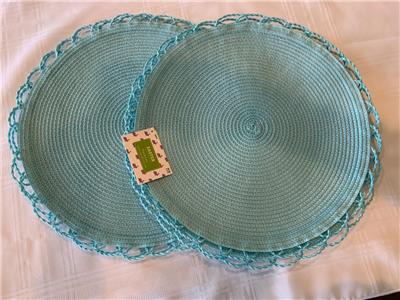 HOBBY LOBBY - TEAL BLUE WOVEN PLACEMATS - 15" ROUND ...