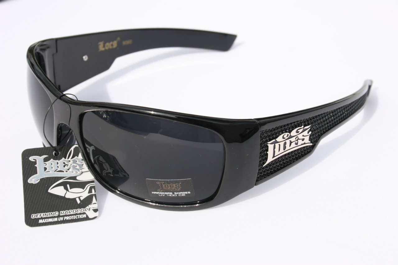 thumbnail image 2 of Men's Locs Black Sunglasses With Yellow Lenses – Biker Skull Pattern On Arms – UV400 2 of 3