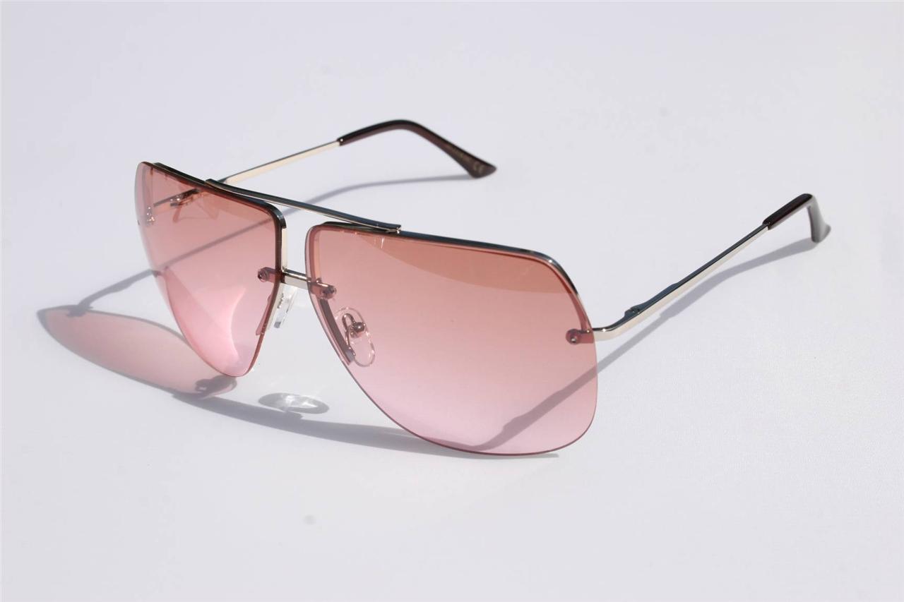 New Celebrity Aviator Sunglasses Pink Gradient Lens Oceanic Metal ...