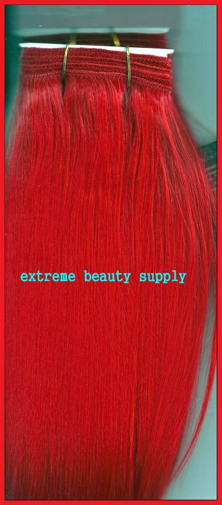 Red Color Synthetic Weft Sew Weave Track Hair Extension Ebay