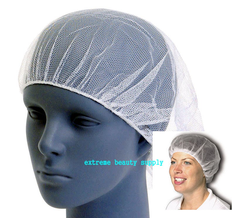 20 Pcs Thin White Restaurant Cooking Snoods Nylon Hair Net Cap