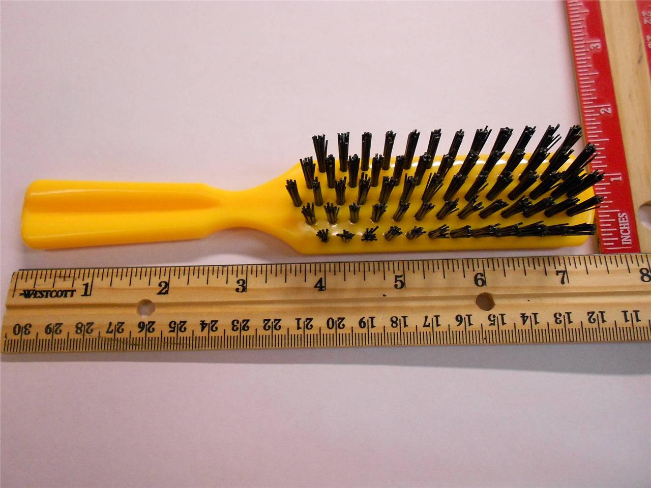 very hard Bristles yellow green plastic handle NYLON teasing coarse hair brush eBay