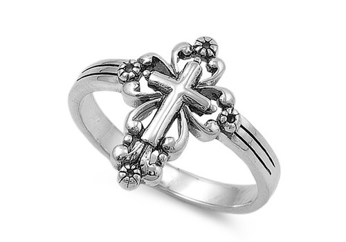 Sterling Silver Classic Vintage Cross Ring Christian Religious Solid ...