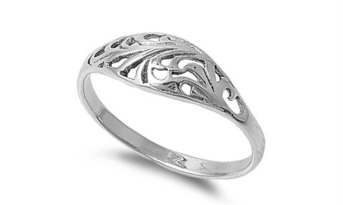 Sterling Silver Fashion Ring Unique Style Italian Design Band Solid 925 ...