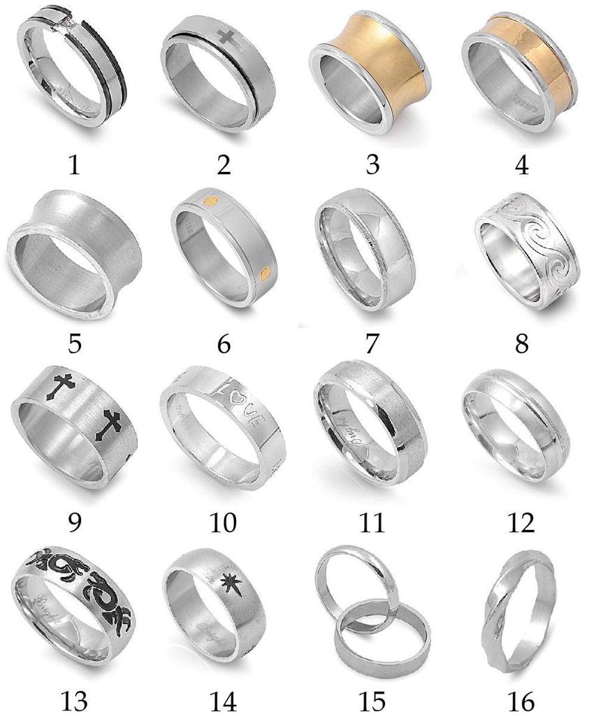 Stainless Steel Women's Men's Plain Wedding Ring Unique Design Band ...