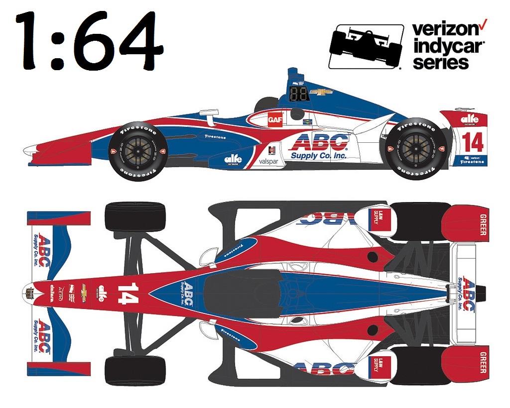GREENLIGHT 10783 2017 #14 CARLOS MUNOZ ABC SUPPLY INDYCAR IZOD DIECAST