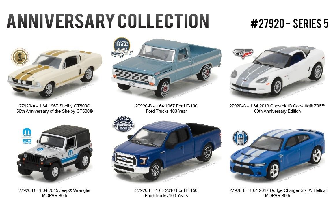 GREENLIGHT 27920 ANNIVERSARY COLLECTION SERIES 5 SET OF 6 DIECAST CARS