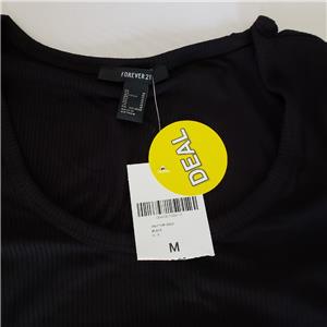 Forever 21 Knit Top Short Sleeve Black Medium CN165/88A