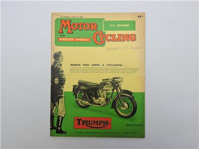 Maaaページ Vintage June 30 1960 Motorcycling Magazine Triumph Tiger 100