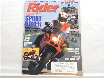 Rider Magazine October 1998 Harley Ducati Moto Guzzi Buell BMW