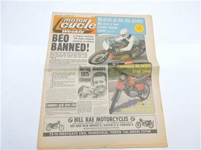 Motorcycle Weekly Newspaper 4 November 1978 Suzuki Kawasaki Honda