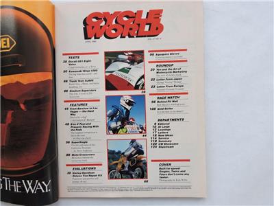 Cycle World Magazine1988 Kawasaki Ninja 100 Ducati 851