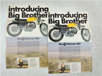 2 AJS 250 410 Stormer Motocross Dealer Brochures - Fair Condition