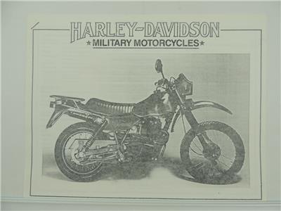 COPY Vintage 1986 Harley MT500 Military Motorcycles Brochure L3217