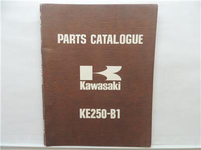 1977 Kawasaki Motorcycle Parts Catalog KE250-B1 Book Shop Manual