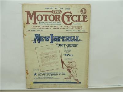 Jan 1935 The Motorcycle Magazine New Imperial Singe Port Rudge BSA
