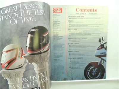 June 1987 Cycle Guide Magazine Kawasaki Ninja 600R Honda