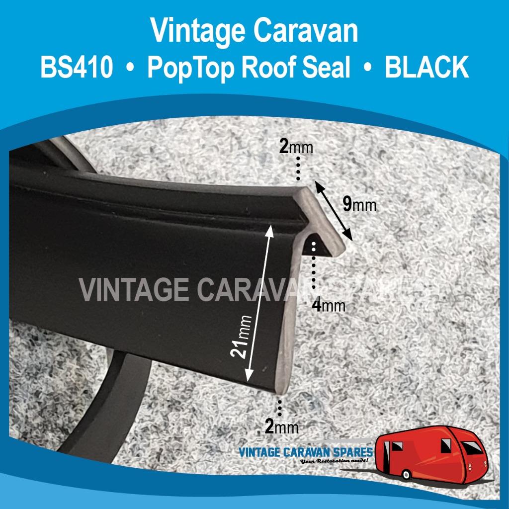 Caravan Pop Top Roof Seal Rubber ANGLED ( BLACK ) BS410 eBay