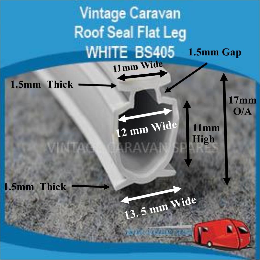 Caravan Pop Top Roof Seal Rubber Flat Leg WHITE BS405 eBay