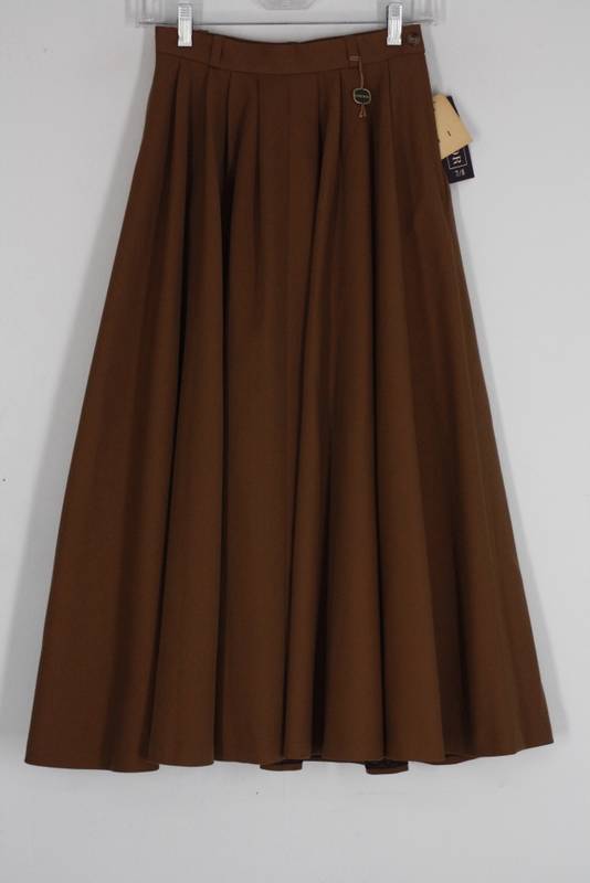 Womens NEW CONDOR Sandy Brown Pleated 100% Wool Western Maxi Skirt USA ...