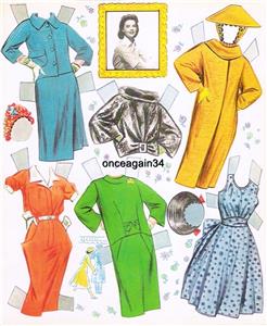 VINTAGE UNCUT 1958 NATALIE WOOD PAPER DOLLS~BEAUTIFUL SET~#1 ...