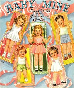 Vintage Uncut 1944 Baby Mine Paper Dolls Original Size 1