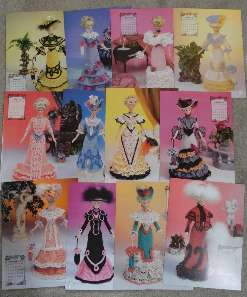 CROCHET PATTERNS 10 sets Annie's Calendar Bed Doll Society 1992