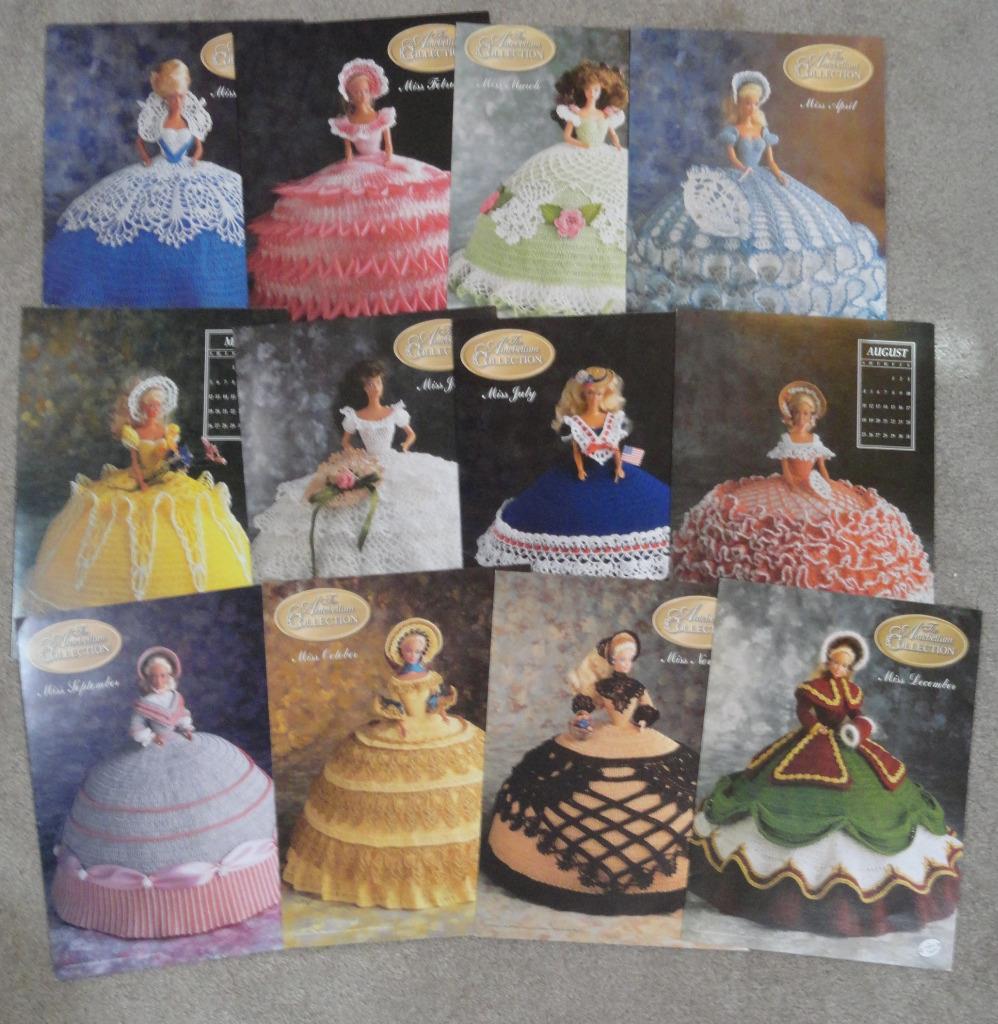 CROCHET PATTERNS 10 sets Annie's Calendar Bed Doll Society 1992