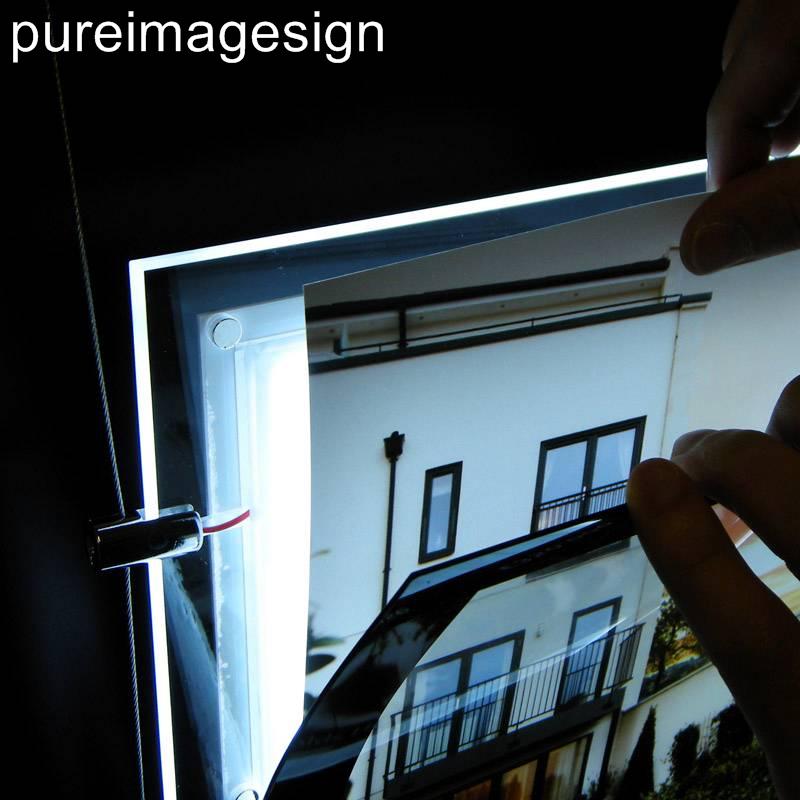 Magnetic Panel 4X A4 LED Double Side Window Light Pocket Estate Agent Display A4, LANDSCAPE 