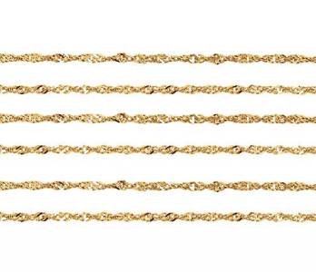 14K Yellow Gold Singapore Chain Necklace 1.4mm Wide 16 - 24