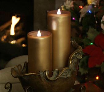 New Solare 6 Frosted Glass Gold Flameless Candle W Multi Hue Technology Ebay