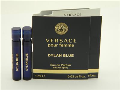 2 x Versace DYLAN BLUE Pour Femme Eau de Parfum Vial Spray 1ml