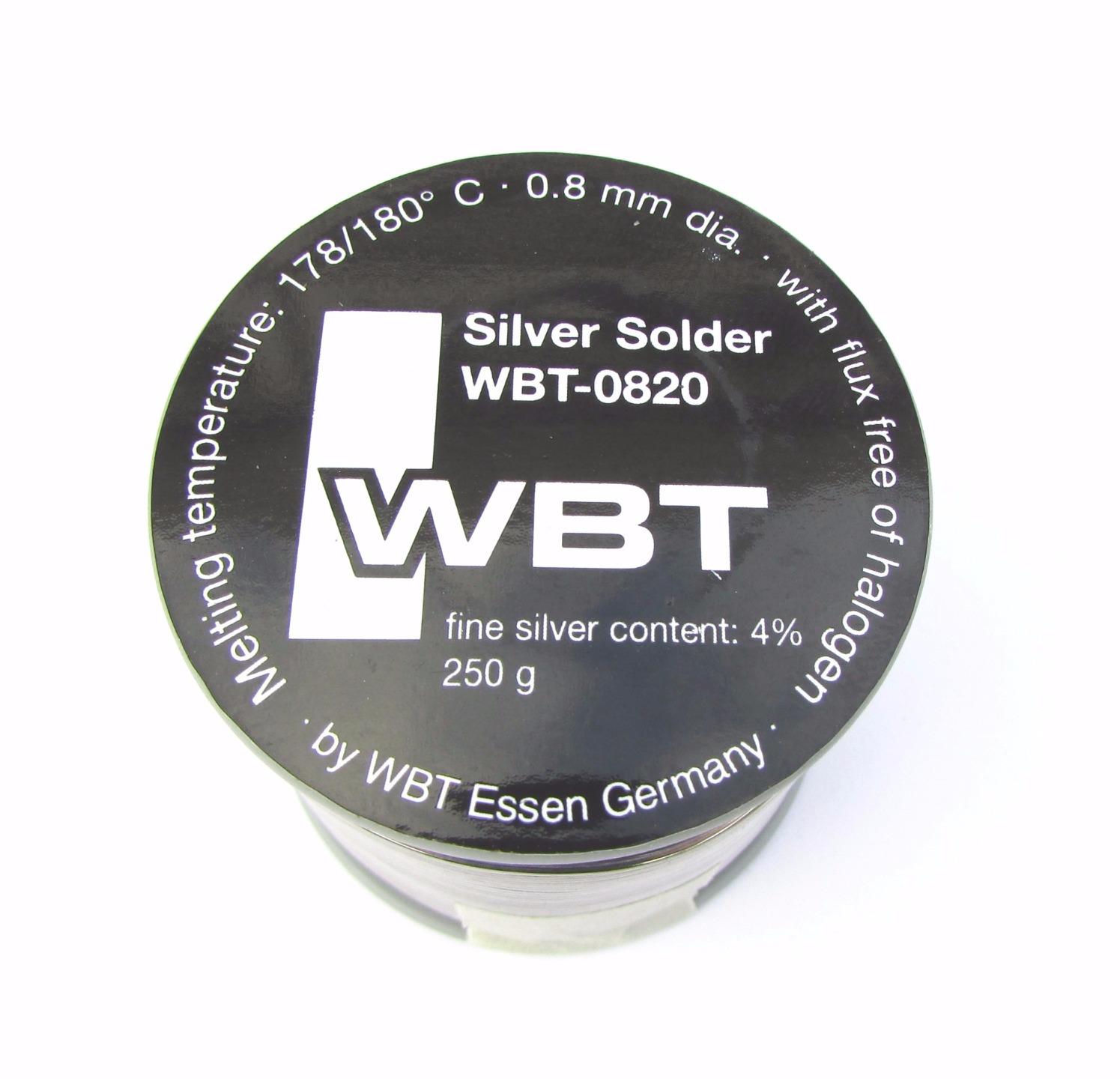 WBT 0820 4/% silver 250g premium grade audio solder from WBT Germany