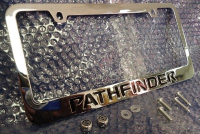pathfinder 1987 caps license nissan chrome plate frame metal
