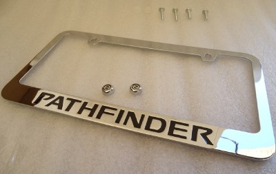 pathfinder 1987 caps license nissan chrome plate frame metal