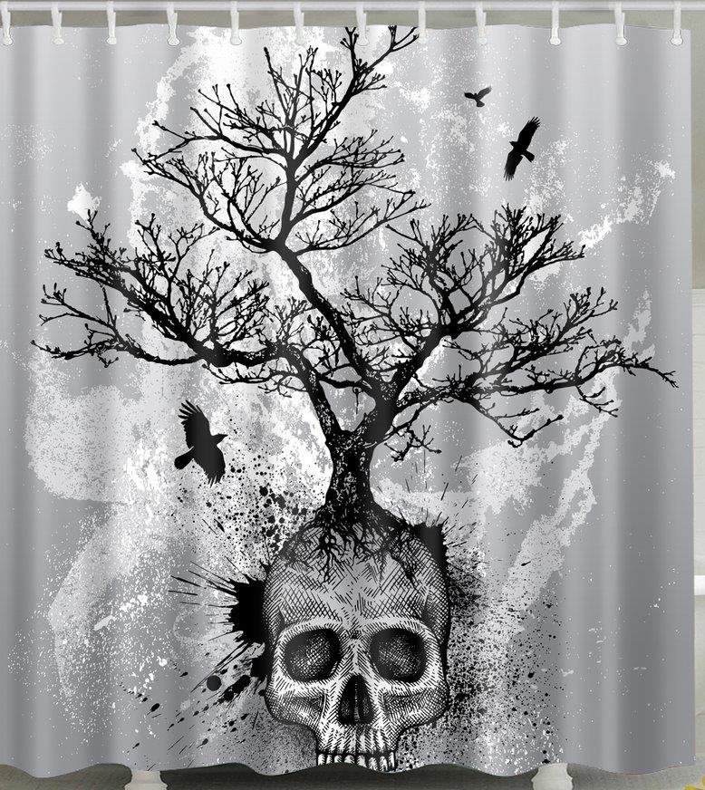 Fun Skeleton Waterproof Bathroom Polyester Shower Curtain Liner Water Resistant