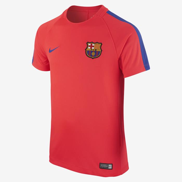 Nike FC Barcelona 2016/17 Youth Dry Top Squad Training Jersey Crimson 1607