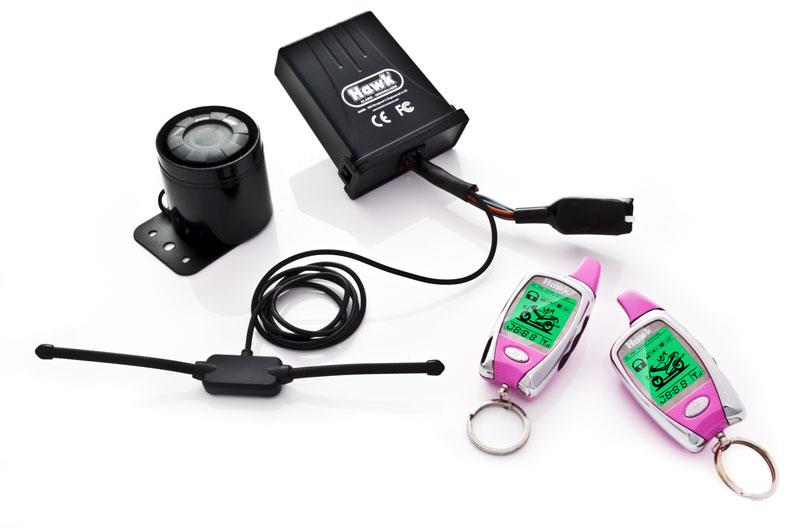 Hawk Pink Lcd 2 Way Pager Motorcycle Motorbike Alarms