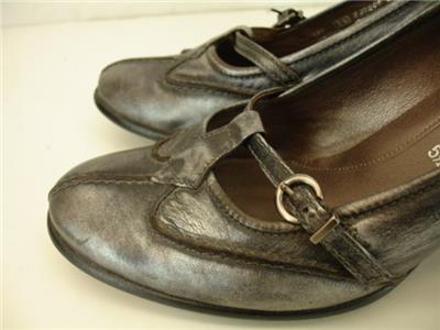 Womens US 8 M Gabor Austria UK 5.5 pewter gray mary jane shoes pumps cuban heels | eBay