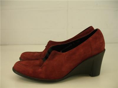 burgundy wedge shoes