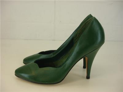 dark green high heels