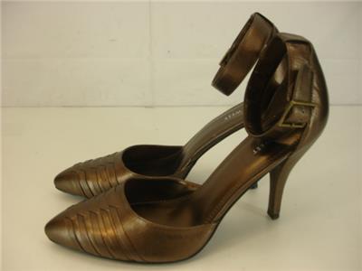 bronze ankle strap heels
