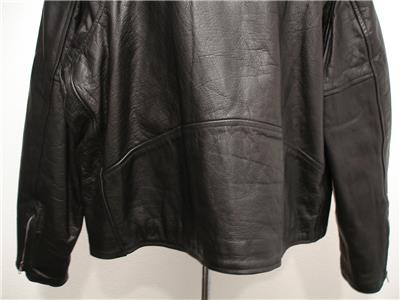 Men's 5XL 6XL 60 Unik Leather Black Classic Motorcycle
