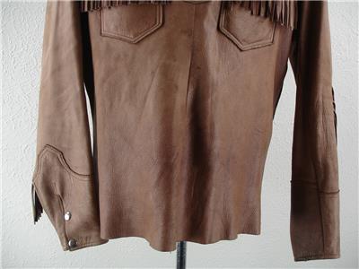 Men's S M Vtg 1970's East West Style Deerskin Brown Leather Men's S M Vtg 1970's East West Style Deerskin Brown Leather